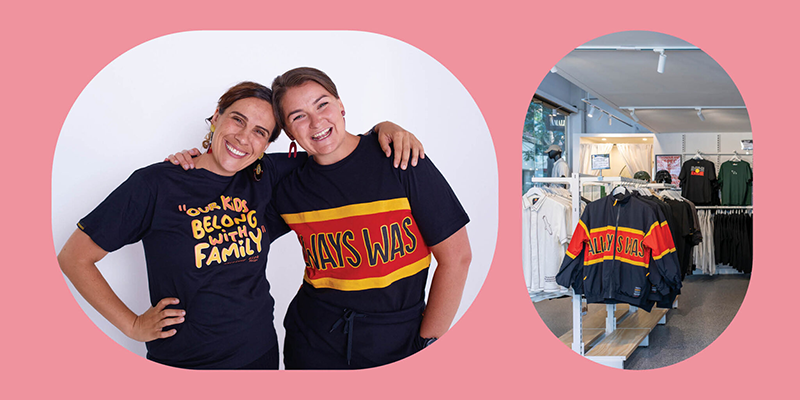 Founders Laura (left) and Sarah (right) run the Clothing The Gaps flagship store in Brunswick, Melbourne. Image credit: TJ Garvie